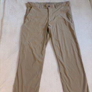 Eddie Bauer Travex Performance Khaki Straight-Leg Flat Front Chinos Sz 36 x 34